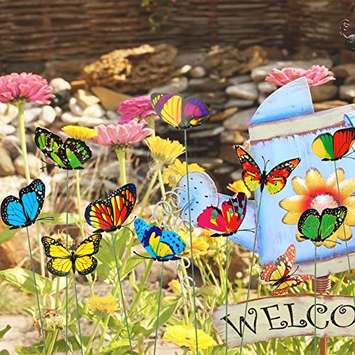 Butterfly Stakes, 50pcs 11.5inch Garden Butterfly Ornaments, Waterproof Butterfly Decorations for Indoor/Outdoor Yard, Patio Plant Pot, Flower Bed, Home Decoration