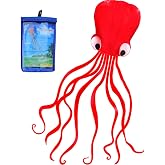 Hengda Kite Soft Octopus Kite Series, Beautiful Kite with Long Colorful Tail for Kids and Adults, Easy to Fly Beach Kites, Excellent Outdoor Games and Activity Toys, Suitable for Beginners.