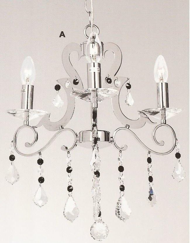 Cleopatra 3 Light Chrome Chandelier with Genuine Crystal Droplets MC100/3