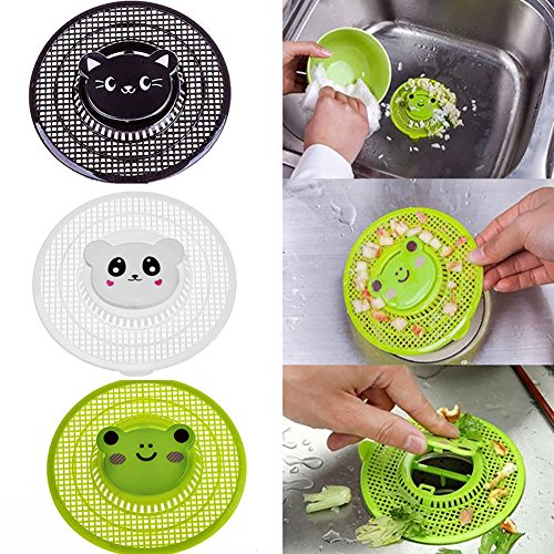 Lovely Animal Sink Strainer Cute Bear Kitchen Bath Hair Catcher Trap Drain Filter Tool Cute Bear 1Pc (black)