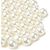 DanLingJewelry 120Pcs 20mm White Acrylic Pearl Beads Imitation Pearl Round Beads for DIY Craft Necklaces Bracelets Jewelry Making