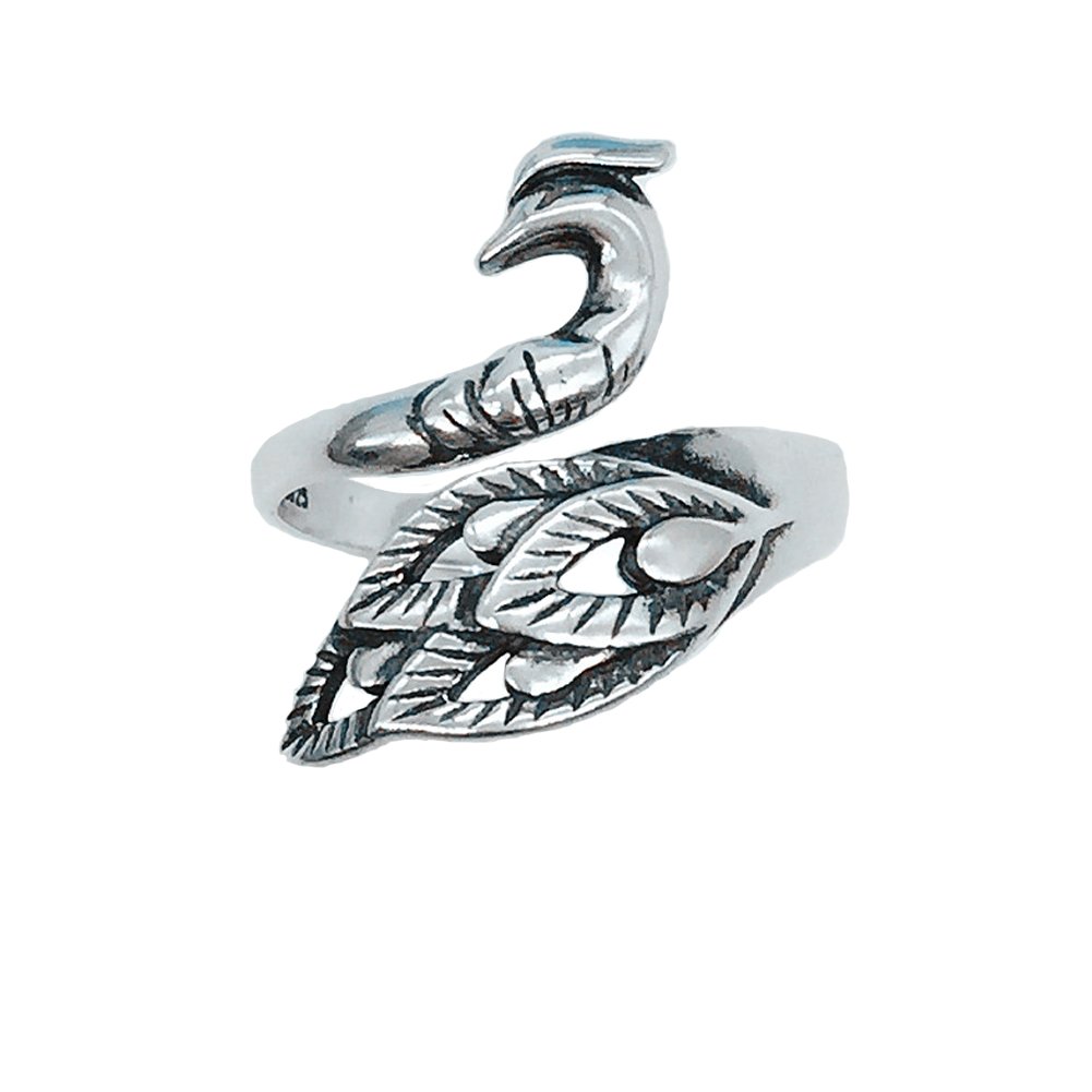 Helen de Lete Vintage Phoenix Wonder Bird Sterling Silver Open Ring