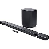 JBL Bar 700MK2-7.1 Channel soundbar System with Detachable Speakers and Dolby Atmos®, 780W max Output Power and a 10" Wireless subwoofer, Works with Voice Assistant-Enabled Speakers (Black)