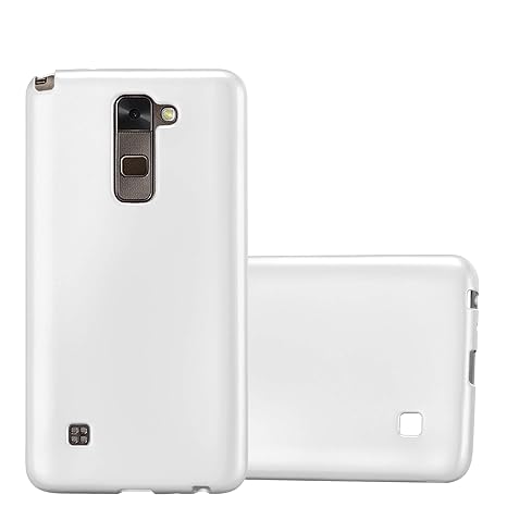 Cadorabo Hülle für LG Stylus 2 - Hülle in METALLIC Silber – Handyhülle aus TPU Silikon im Matt Metallic Design - Silikonhülle