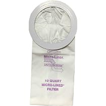 10-Pack Genuine GV Disposable Bags For 6 Quart Backpack Vacuums - Great Filtration, Easy Change