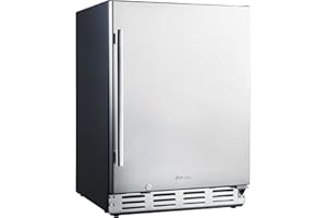 Kalamera Beverage Refrigerator, 24 inch Under Counter Beverage Cooler for 154 Cans w/ 32-41℉ Temperature Range, Beer Fridge with Stainless Steel Door