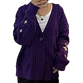 Speak Now Cardigan Sweaters for Women Embroidered Print Button V-Neck Knitwear