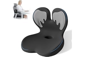Seat Cushion,Ergonomic Car Seat Cushion,Memory Foam Office Chair Cushion with Lumbar Back Support, Design for Sciatica,Tailbo