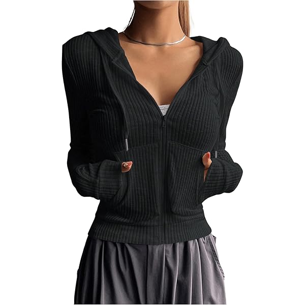 Amazon.com: HzDazrl Women Velour Crop Hoodie Jacket Long