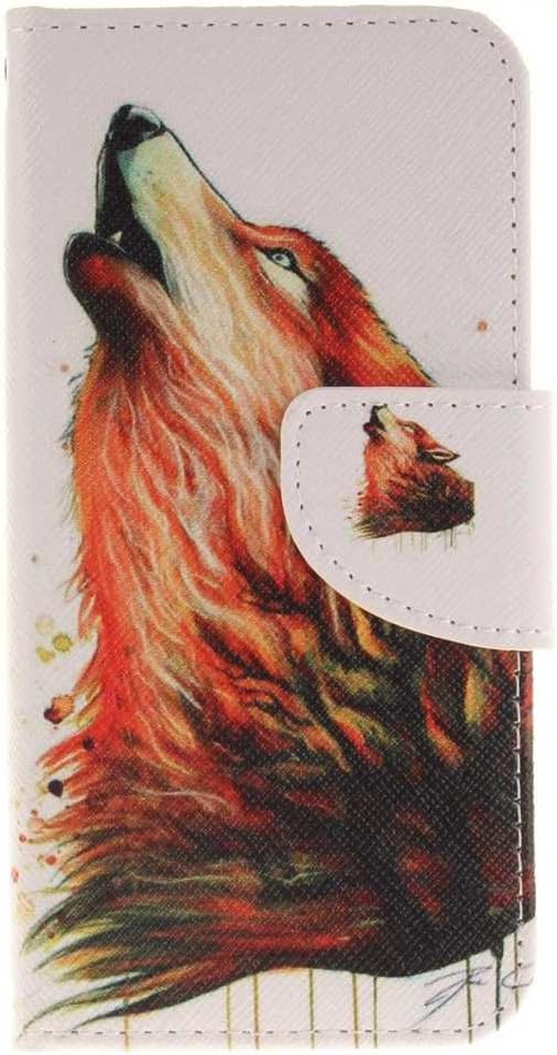 KKEIKO iPhone 7 Case, Leather Flip Wallet Case [with Free Tempered Glass Screen Protector], Book Style Folio Case Cover for Apple iPhone 7 (Animal)