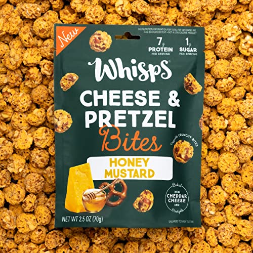 Whisps Cheese & Pretzel Bites Cheddar & Honey Mustard Bites, Made