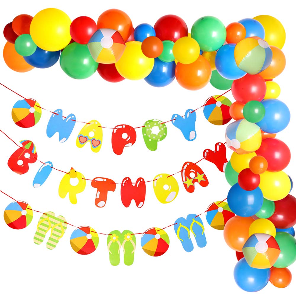 Buy Beach Ball Birthday Party Decoration Set, Balloon Garland Kit