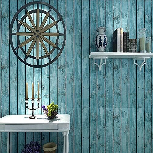 ZHAORLL Retro nostalgic antique wood plank wallpaper bar living room bedroom clothing store wood grain wallpaper non-self-adhesive 53CM*10M
