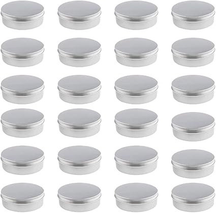 Amazon 24パックアルミラウンドブリキ缶空のコンテナースクリュートップ蓋金属収納缶キッチン オフィス 芸術 ストレージ キャンドル キャンディー Ayen 保存容器 キャニスター 通販