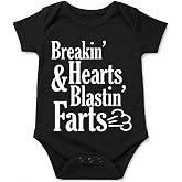 AW Fashions Breakin' Hearts &amp; Blastin' Farts - Funny Baby Bodysuit | Bold funny baby bodysuit with rock-and-roll attitude for showers, family visits and photo days