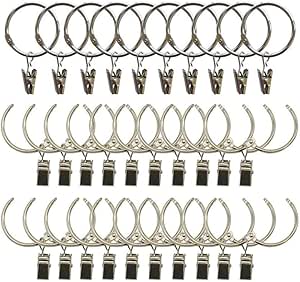 Clips de Cortina de 30 Paquetes con Anillos Cortinas de Metal a Prueba