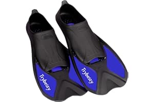 Trybesty Swim Fins,Short Snorkel Fins Travel Size Flippers for Snorkeling Diving Swimming Adult Men Women