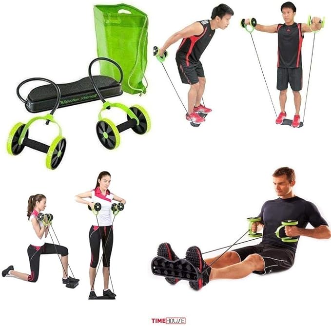 Kit musculação academia em casa revoflex elastico roda abdominal extensor emagracedor Clearance