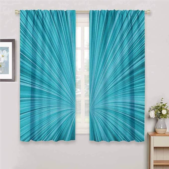 hengshu - Cortina de telón de fondo verde azulado y blanco para