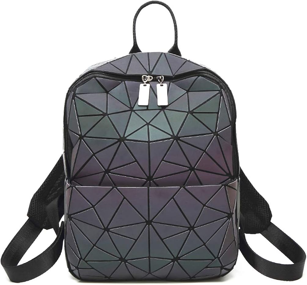 HotOne Luminous Geometric Purse and Handbag Holographic Purse Reflective Purse Fashion Backpacks