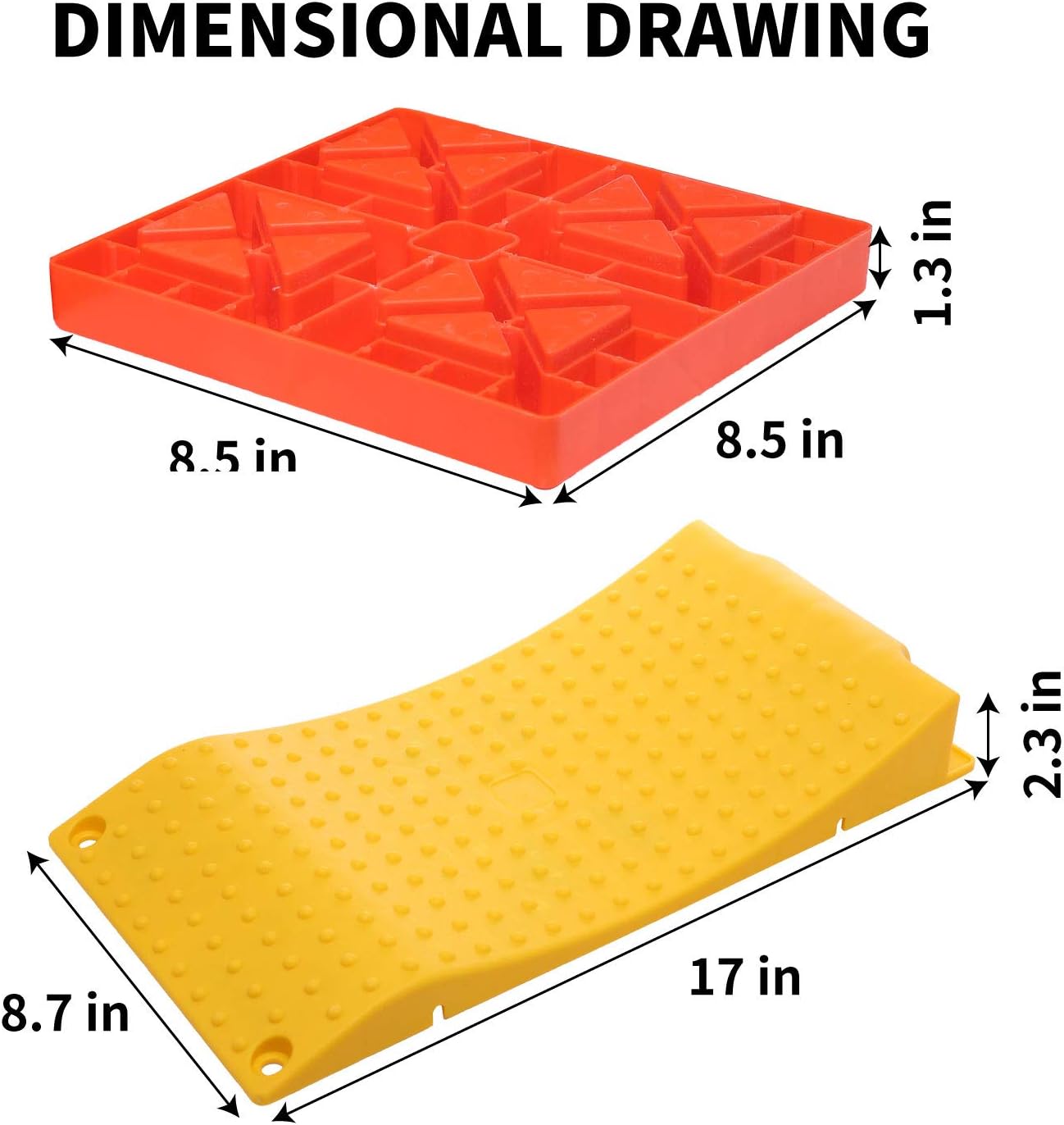 Homeon Wheels Camper Leveling Blocks, One Top Tire Saver Ramps and 9 Pack Interlocking Leveling Blocks with Carrying Bag, Heavy Duty Rv Leveling Blocks and Chocks Anti-Slip Pads Design (WH-201): Automotive