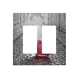 Red Umbrella Paris Tower Double Rocker Light Switch