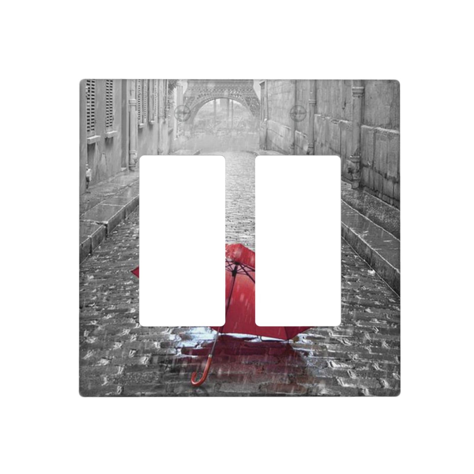 Red Umbrella Paris Tower Double Rocker Light Switch