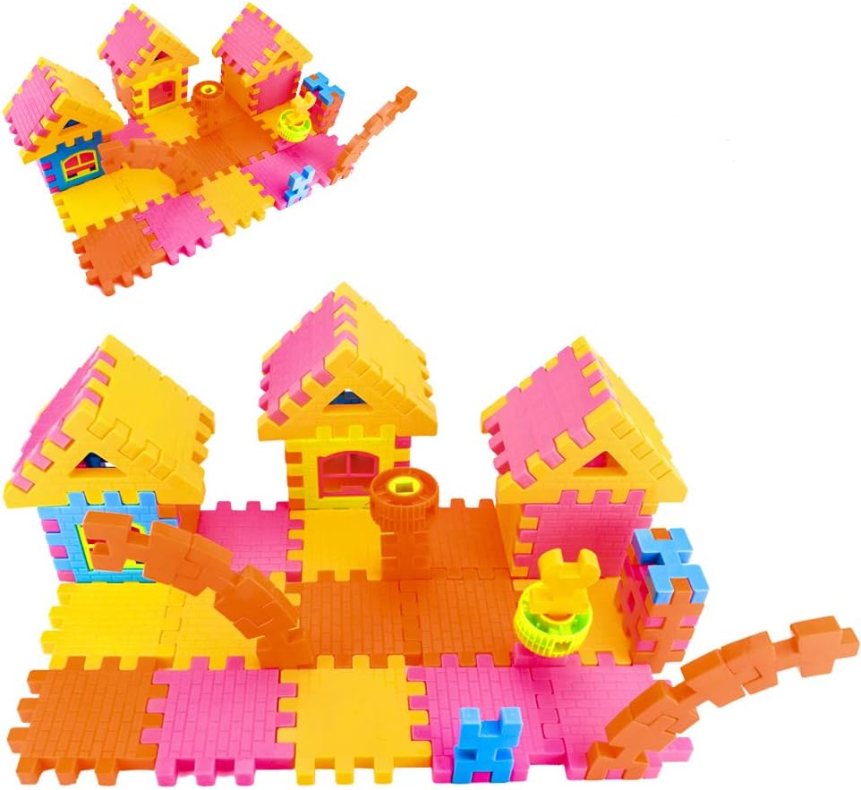 EsOfficce Building Blocks Set, Interlocking Learning Blocks, 108 Pieces Educational Toy for Girls 2-8 Year