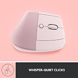 Logitech Lift Vertical Ergonomic Mouse Wireless Pink Bluetooth USB Receiver view 8