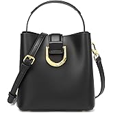 MoreFarther Leather Crossbody Bucket Bag Shoulder Bags for Women Purses Handbags Adjustable Strap Designer Bags ﻿