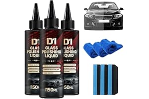 KIWTREBY 3PC D1 Glass Polishing Liquid - Liquid Glass Car Polish & Anti-Fog Hydrophobic Coating Spray,D1 Car Polishing Spray Compound to Remove Wiper Marks, Waterspots & Oil Film