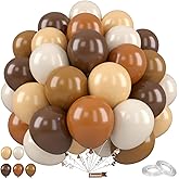 Saxuxu Brown Balloons, 12 Inch Neutral Balloons, Retro Coffee Brown Apricot Sand White Balloon Nude Latex Balloon Helium for Wedding Fall Baby Shower Thanksgiving Cowboy Theme Birthday Decorations