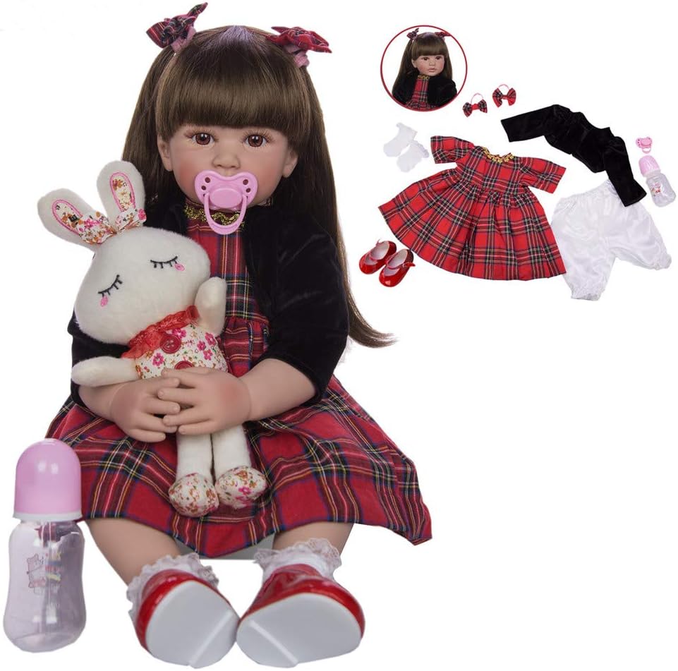 Prezzo HWBB Reborn Baby Doll 24 Pollici Reborn Doll Reborn Baby Cloth Body Baby Doll Baby Doll Realistic Reborn Babies Girls Toys for Kids Gifts Offerte