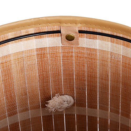 ZaZaTool Round Bamboo Hamper Laundry Basket Washing Cloth Storage Bag Lid Natural - Thumbnail 6
