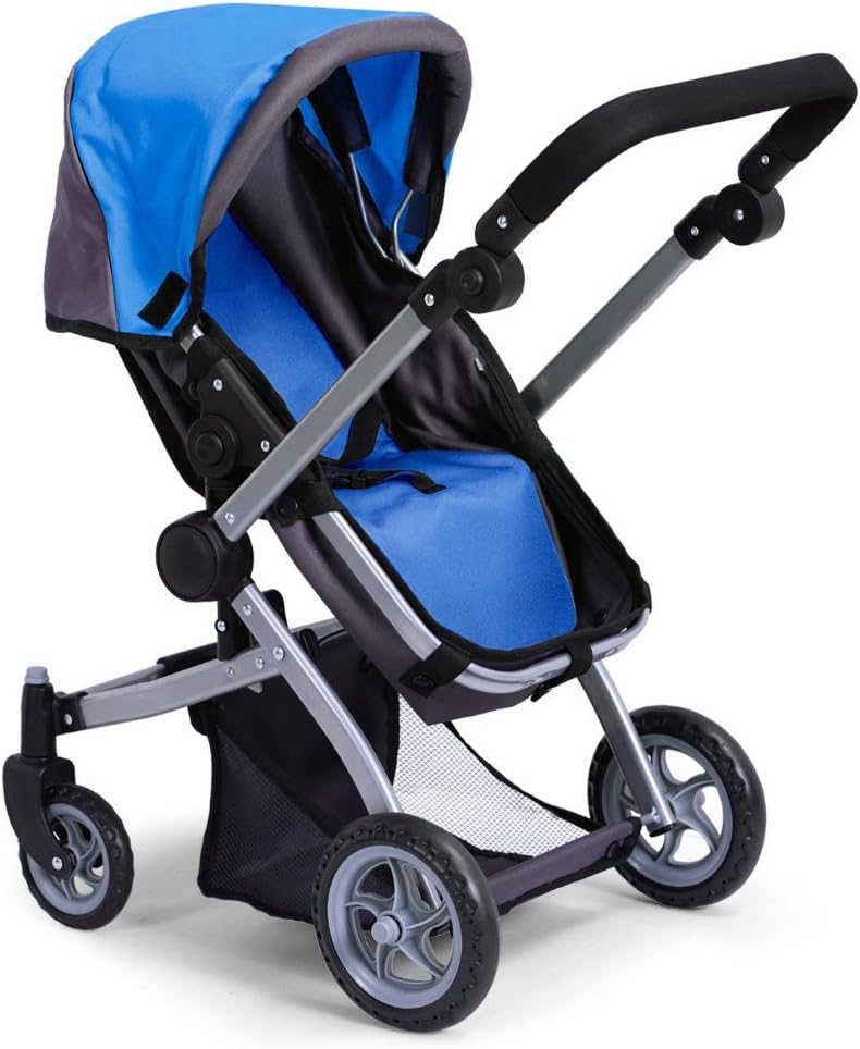 Deluxe Doll Pram with Swiveling Wheels & Adjustable Handle and Free Carriage Bag
