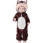 BETTERFUN Baby Animal Costume Kids Toddler Infant Hooded Romper Jumpsuit Halloween Cosplay Outfits