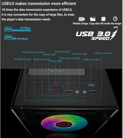 Red tide 397 * 197 * 423Mm Bricolaje Chasis Caja De La PC RGB Videojuegos, Lateral Doble Vidrio Templado Gabinete Jugador Computadora Micro ATX, ATX, ITX