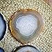 Large Natural Agate Coasters Set of 4 Sliced Thick with Felt Bumper (4.25