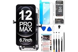 Fixerman LCD Screen for iPhone 12 Pro Max Screen Replacement 6.7 inch(A2342, A2410, A2412, A2411),3D Touch Display Digitizer Frame Assembly with Repair Tools