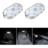 2 PCS Car Led Lights Interior,White Ambient Lighting Car Interior,USB Rechargeable Car Interior Reading Light,Portable Led Lights for Car