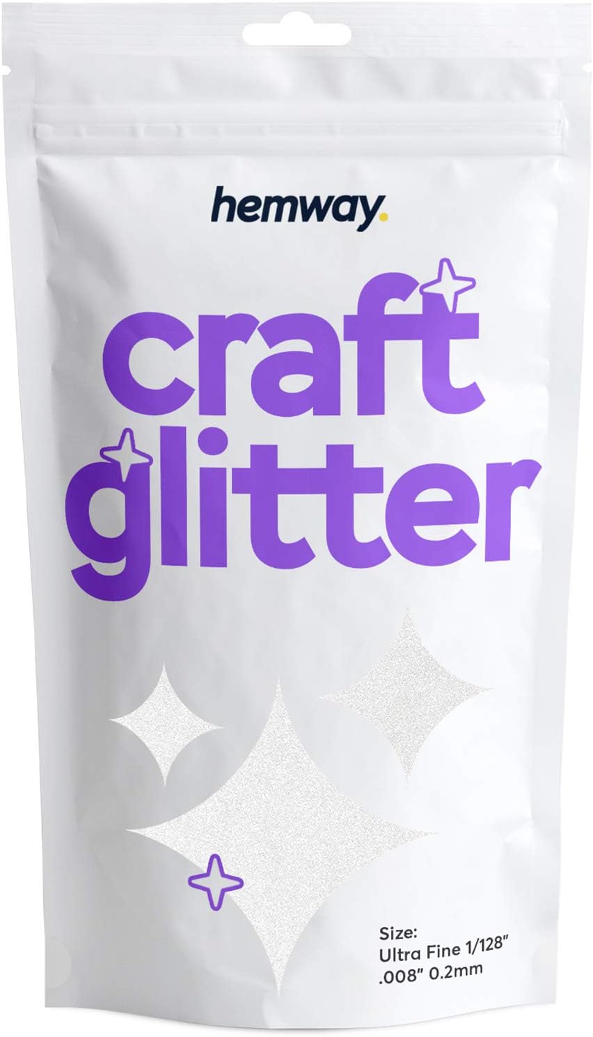 Hemway Craft Glitter White Iridescent 100g Ultrafine Glitter for Crafts Resin, Cosmetic, Nail, Face, Body, Festival, Tumblers