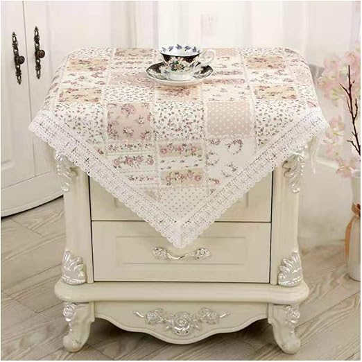 Amazon Com Bettop Tablecloth Bedside Tablecloth Bedside Tablecover Bedside Table Dustcover Bedside Tabletop Home Decoration Table Covering Doilies For Furniture Pastoral Brown Kitchen Dining