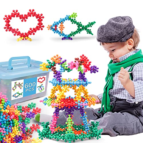 600 Pieces Building Blocks Connect Toys Interlocking Solid Plastic STEM