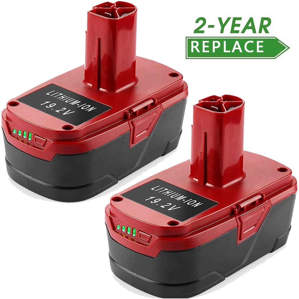 6000mAh High Capacity 19.2V Lithium Battery Replacement for 19.2 Volt Craftsman DieHard C3 Battery XCP 130279005 1323903 130211004 11045 315.115410 315.11485 Batteries 2 Pack
