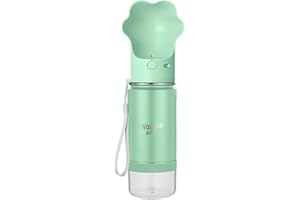 Waggle Bottle Stainless Steel Dog Travel Water Bottle, Vacuum Insulated Portable Dog Water Dispenser, Drink Cup and Snack Container On The Go, Outdoor Walking, Hiking, Travel (Mint)