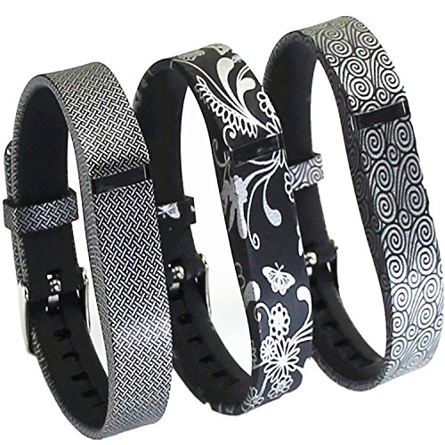 X-ECH Wristbands Replacement Flex Bands with Clasps for Fitbit Flex ONLY for Fitbit Band/Fitbit Flex Band/Fitbit Wristband/Fitbit Flex Wristband (3PCS Flowers-09)
