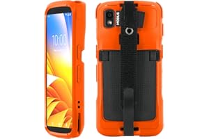 Mobilis Rugged Case for Zebra TC22 TC27 Mobile Computer with Handstrap, Reinforced Protective Cover, Military Grade Shockproof, Compatible with Charging Accessories, Recycled Materials (Neon Orange)