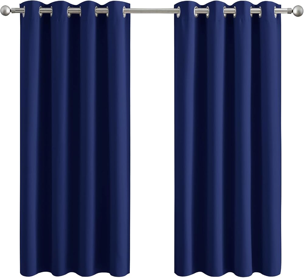 Aspire Homeware Blackout Curtains Navy 66x54 Eyelet Thermal Pair