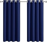Aspire Homeware Blackout Curtains Navy 66x54 Eyelet Thermal Pair