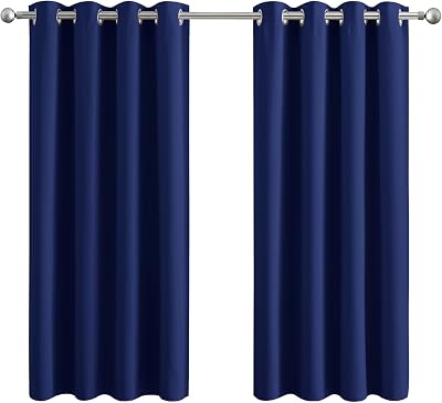 Aspire Homeware Blackout Curtains Navy 66x54 Eyelet Thermal Pair